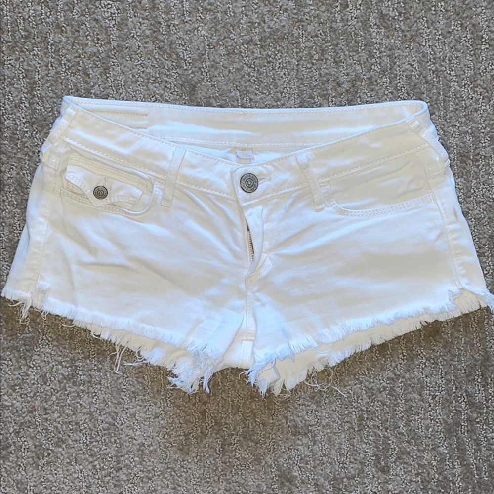 True Religion White Denim Shorts